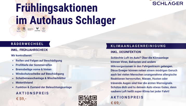 Frühlingsaktionen im Autohaus Schalger